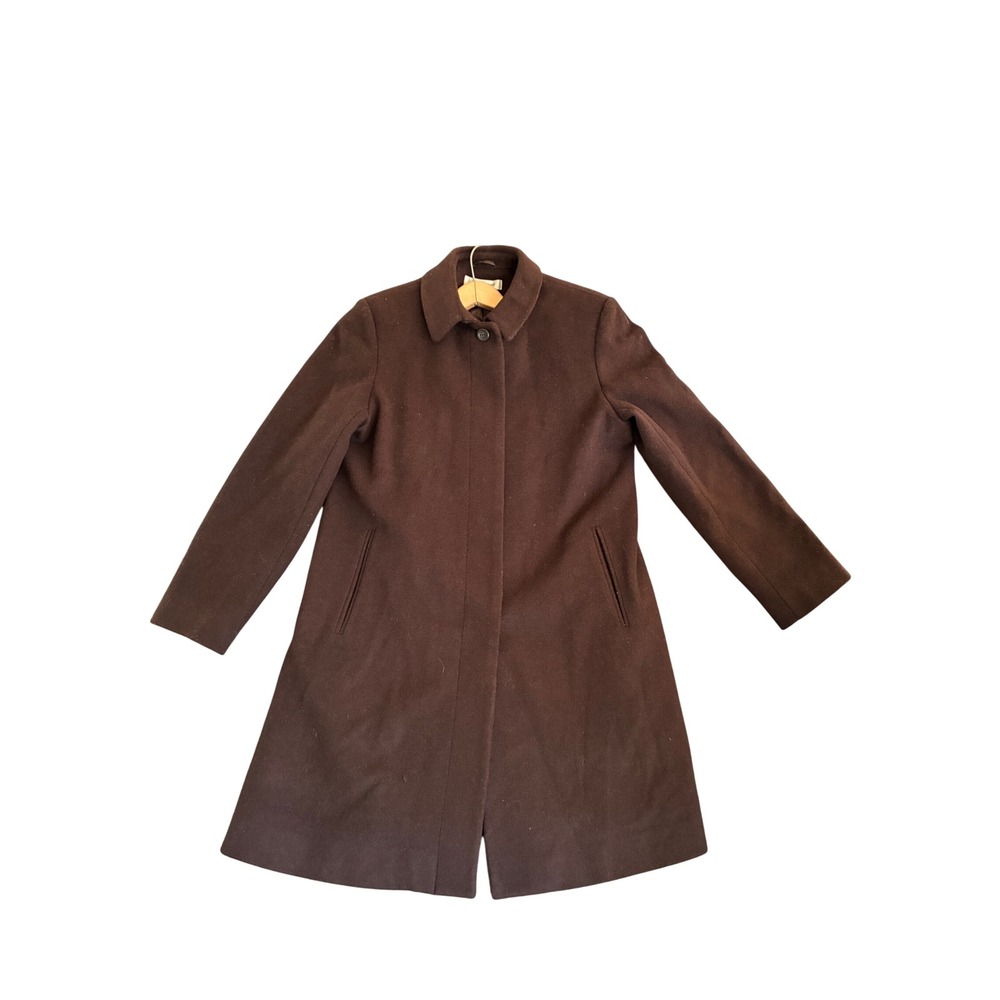 Harve Benard Brown 100% Wool Car Coat Jacket Womens 12 Lightweight Minimalist